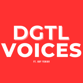 DGTL Voices logo (white text over red background)